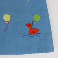 70s Balloon and Ducks Embroidered Applique Dress Size 7