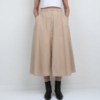Tan Cotton Maxi Skirt
