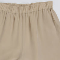 Beige Silk Wide Leg Pant