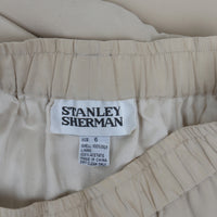 Beige Silk Wide Leg Pant