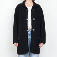 Black Wool Cardigan / Jacket XL