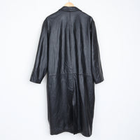 80s Long Leather Coat L