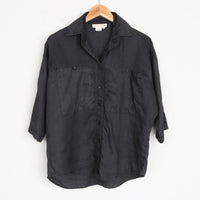 100% Linen Crop Sleeve Shirt