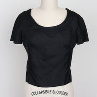 1950s Silk Button Back Top
