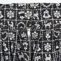 1950s Folk Print Midi Skirt XS