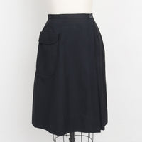 1970s Black Wrap Skirt XS