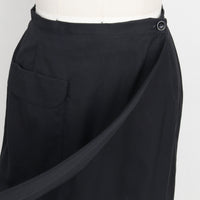 1970s Black Wrap Skirt XS
