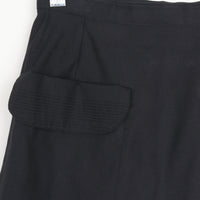 1970s Black Wrap Skirt XS