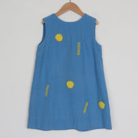70s Dot and Ladder Embroidered Dress Size 8