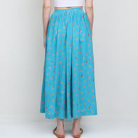 70s Floral Cotton Maxi Skirt