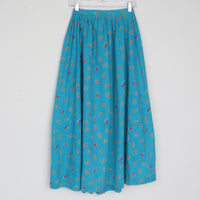 70s Floral Cotton Maxi Skirt