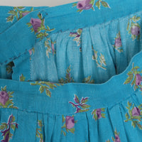 70s Floral Cotton Maxi Skirt