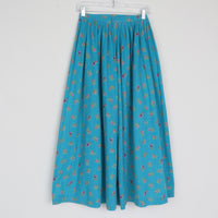 70s Floral Cotton Maxi Skirt