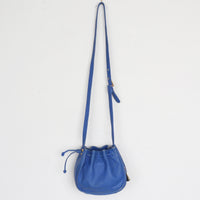 Blue Leather Bucket Bag