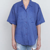 Blue Linen Shirt L