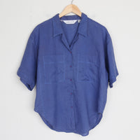 Blue Linen Shirt L