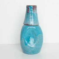 Vintage Blue Stoneware Carafe Set