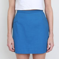 60s Blue Wool Mini Skirt