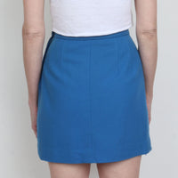 60s Blue Wool Mini Skirt