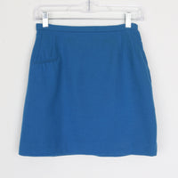 60s Blue Wool Mini Skirt
