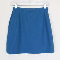 60s Blue Wool Mini Skirt