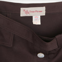 70s Brown Button Front Midi Skirt