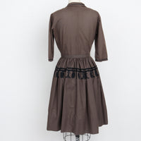 1950s L'Aiglon Embroidered Dress XS