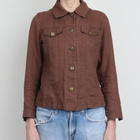 Brown 100% Linen Jacket
