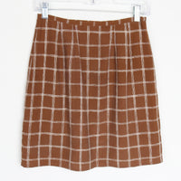 Plaid Silk Mini Wrap Skirt
