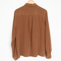Brown Silk Blouse L