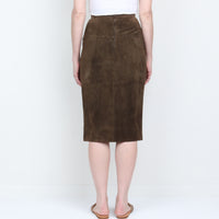 Chocolate Suede Midi Skirt