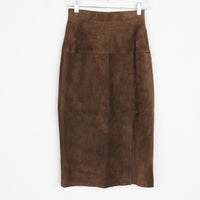 Chocolate Suede Midi Skirt