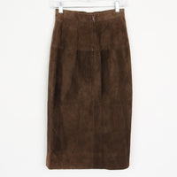 Chocolate Suede Midi Skirt