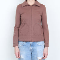 Brown Wool Knit Jacket S