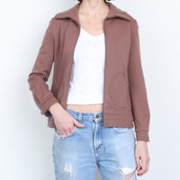 Brown Wool Knit Jacket S