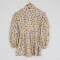 70s Butterfly Print Dress Size 8