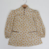 70s Butterfly Print Dress Size 8