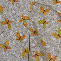 70s Butterfly Print Dress Size 8