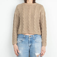 Crop Cotton Cable Knit