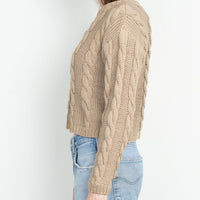 Crop Cotton Cable Knit