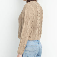 Crop Cotton Cable Knit