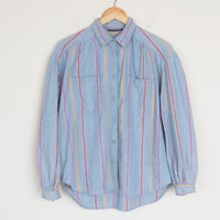 80s Stripe Chambray Cotton Shirt