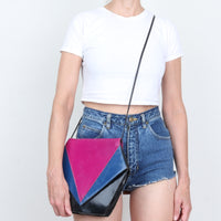 80s Color Block Leather Purse