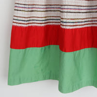 1970s Embroidered Stripe Patio Skirt S