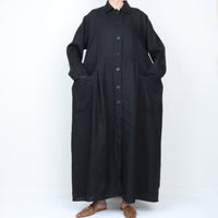 Black Linen Maxi Dress / Duster