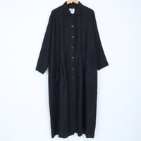 Black Linen Maxi Dress / Duster