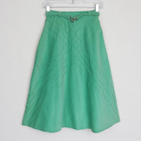 70s Green Corduroy Midi Skirt