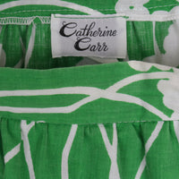 70s Green Floral Midi Skirt