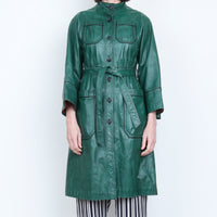 Green Leather Trench Coat