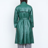 Green Leather Trench Coat